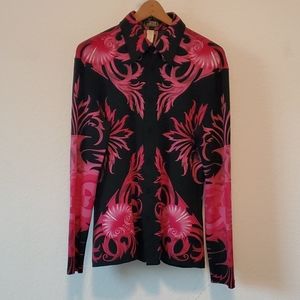 Versace black and pink long sleeve shirt
